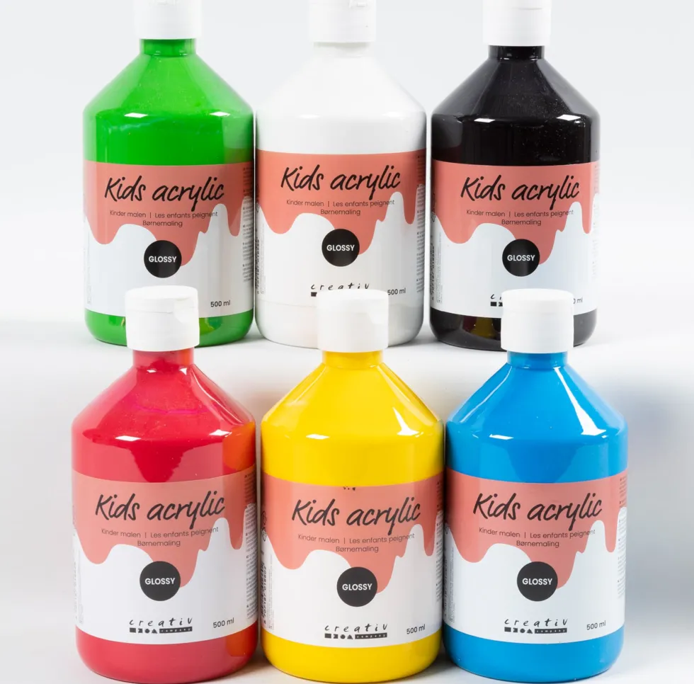 Akrylfärg blank 500ml mix 6/fp