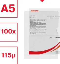 Aktmapp ESSELTE A5 0,115 klar 100/fp