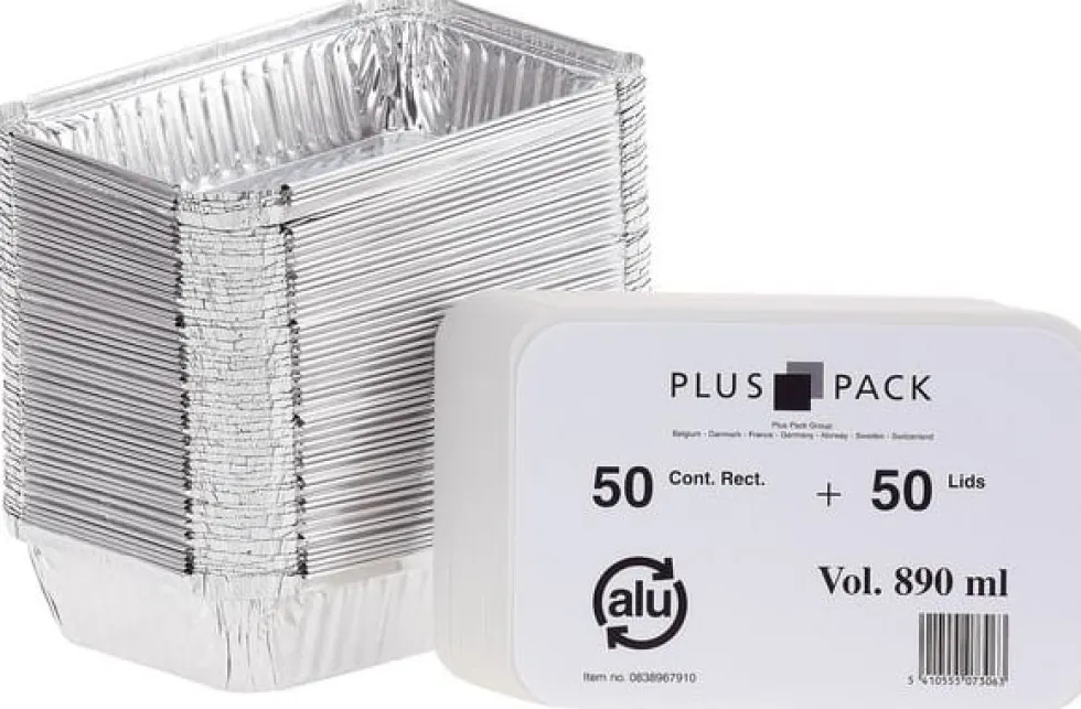 Aluminiumform, 890ml, inklusive lock, 50/fp