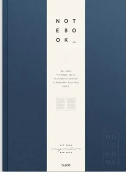 Ant.bok BURDE A4 textil linj mörkblå