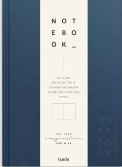 Ant.bok BURDE A5 textil olinj. mörkblå