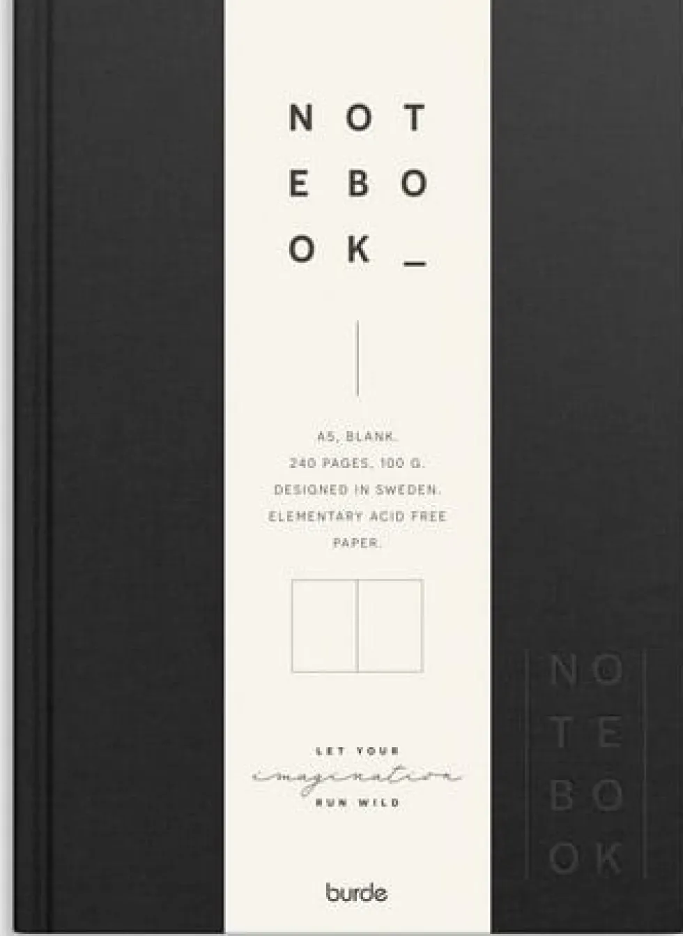 Ant.bok BURDE A5 textil olinj svart