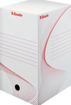 Arkivbox 200 mm vit/röd