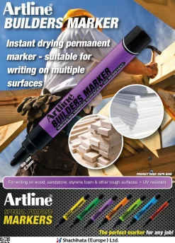Artline builders marker vit