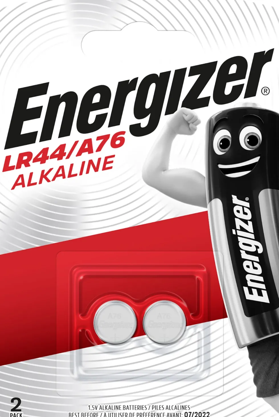 Batteri Energizer Cell Alkaline LR44/A76, 2/fp