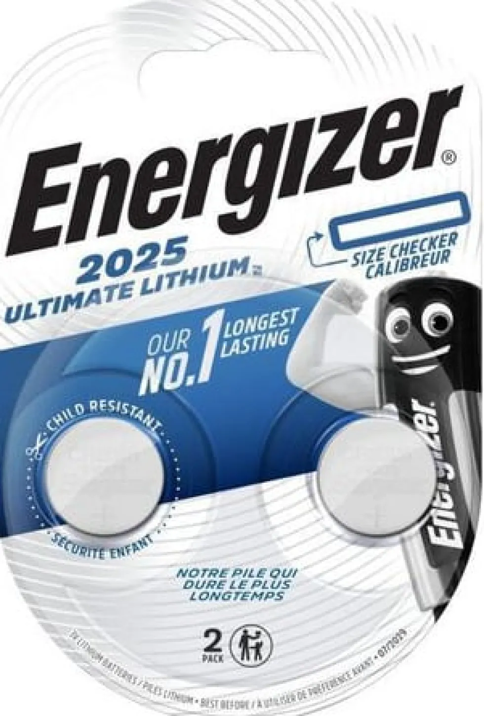 Batteri Energizer Cell Lithium CR2025, 2/fp