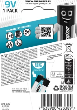 Batteri ENERGIZER Max Plus E 9V