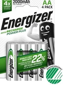 Batteri Energizer Recharge AA, 4/fp