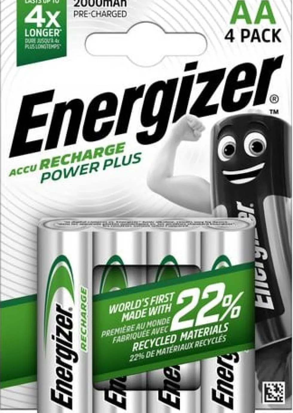 Batteri Energizer Recharge AA, 4/fp