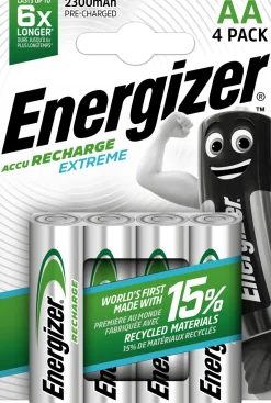 Batteri Energizer Recharge AA Extreme, 4/fp