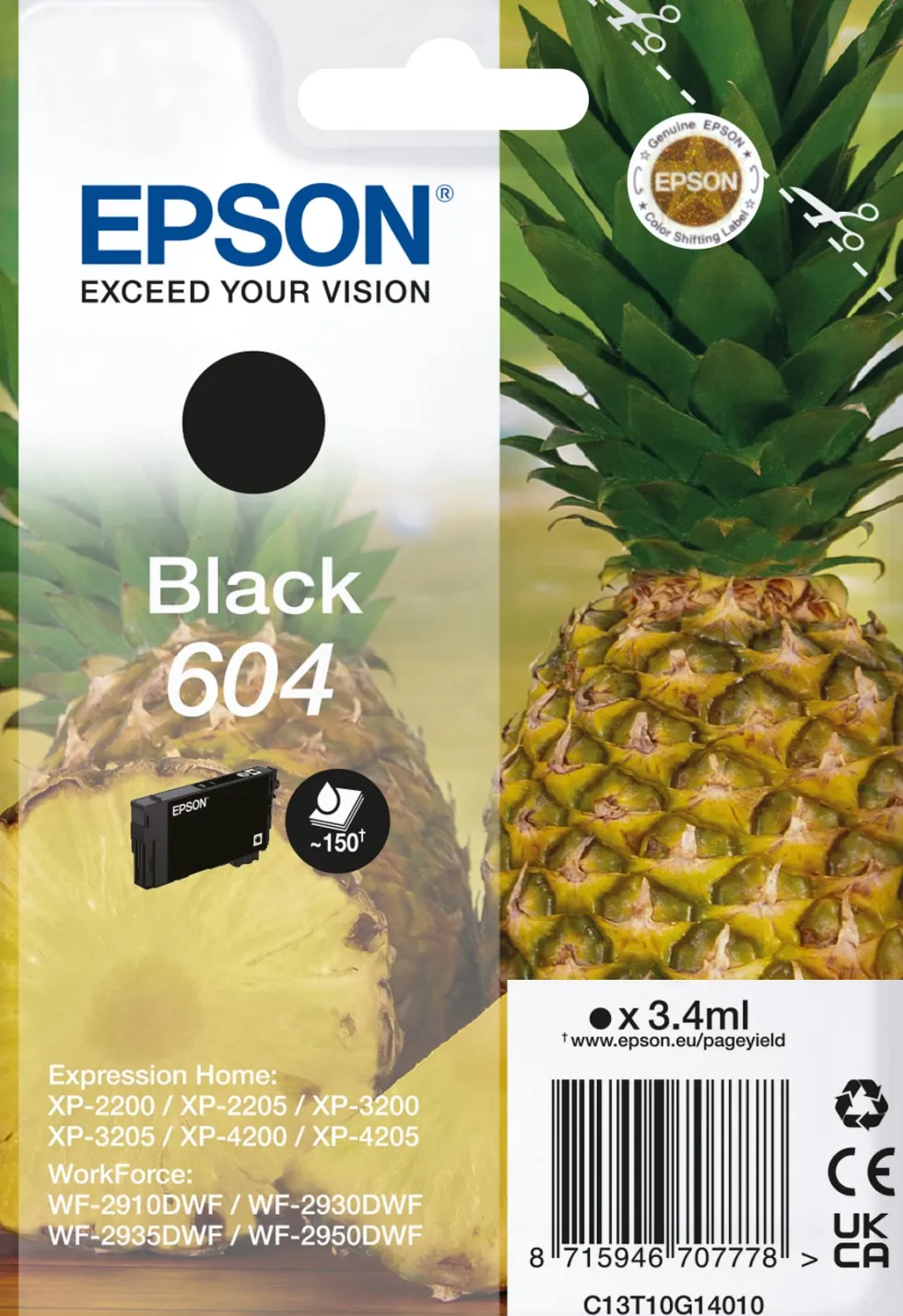 Bläck Epson T604 svart 3,4ml