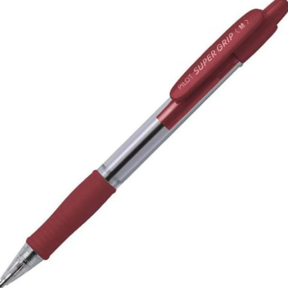 Bläckkulpenna PILOT Super Grip Röd, medium, 1.0mm, 12st