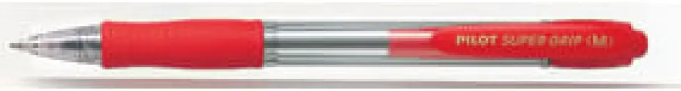 Bläckkulpenna PILOT Super Grip Röd, medium, 1.0mm, 12st