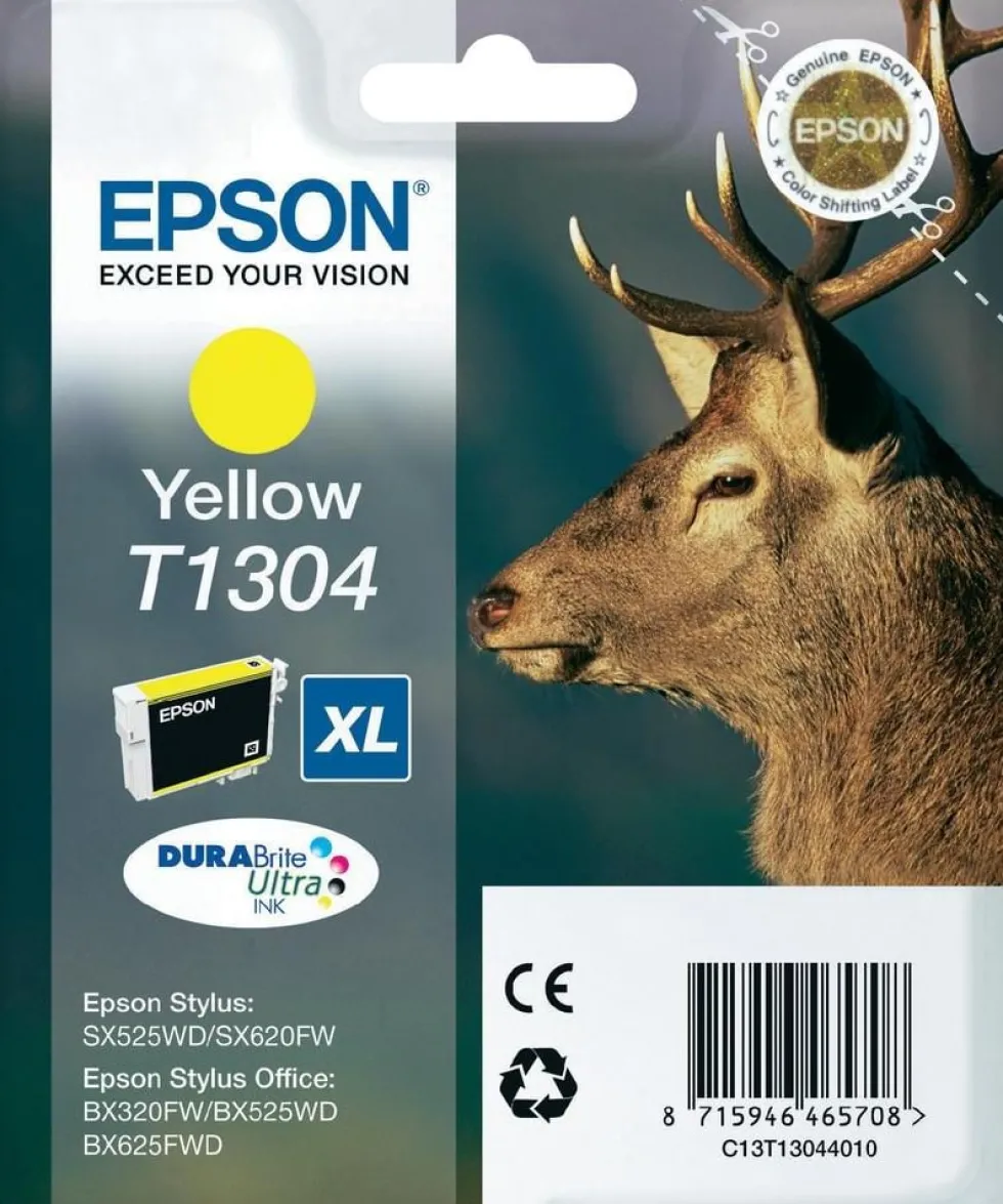 Bläckpatron EPSON C13T13044012 Gul