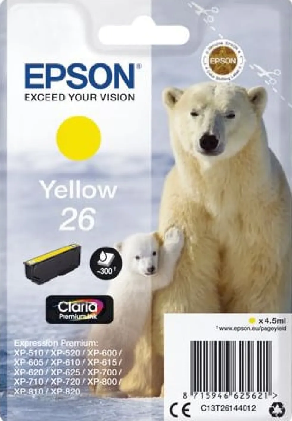 Bläckpatron EPSON C13T26144012 Gul