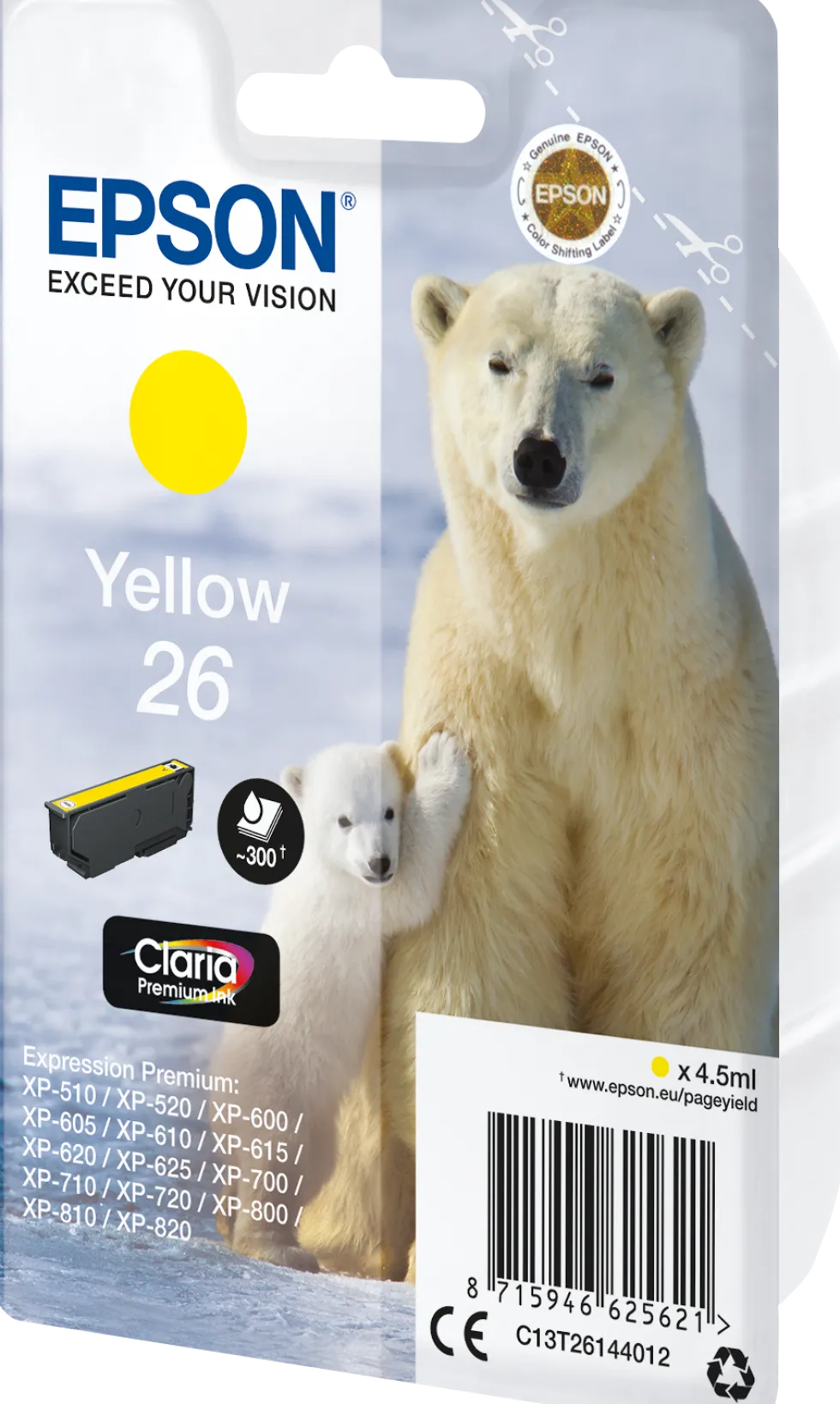 Bläckpatron EPSON C13T26144012 Gul