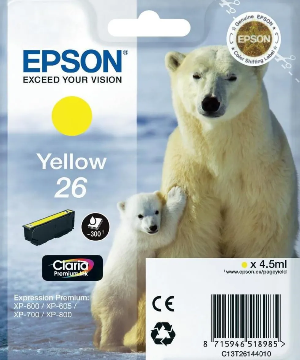 Bläckpatron EPSON C13T26144012 Gul