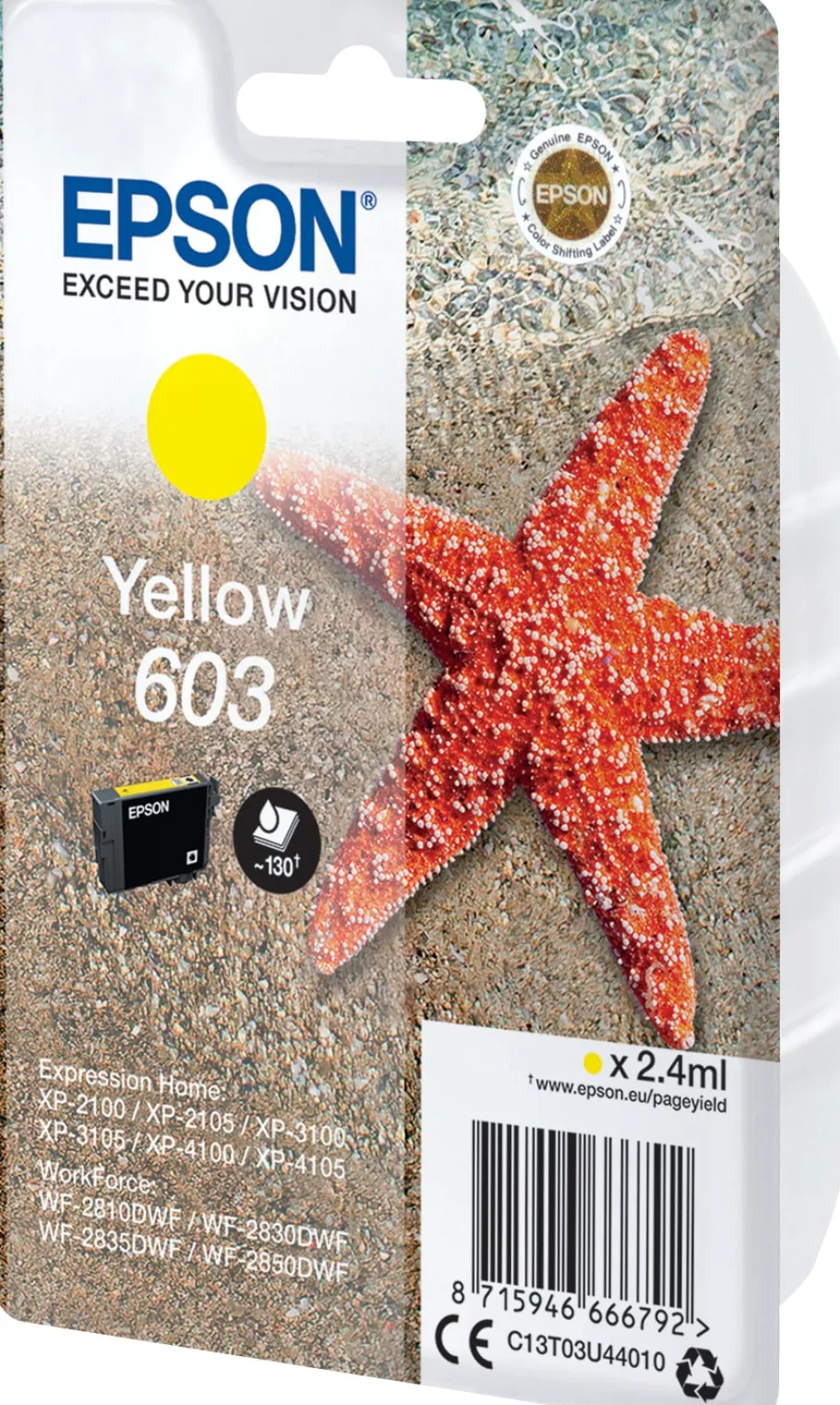 Bläckpatron EPSON T03U 603 gul