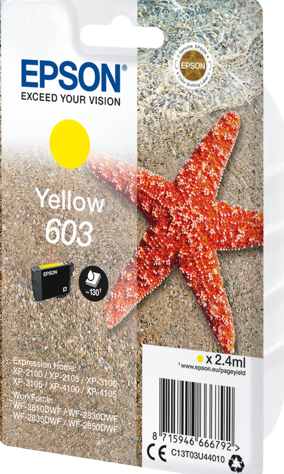Bläckpatron EPSON T03U 603 gul