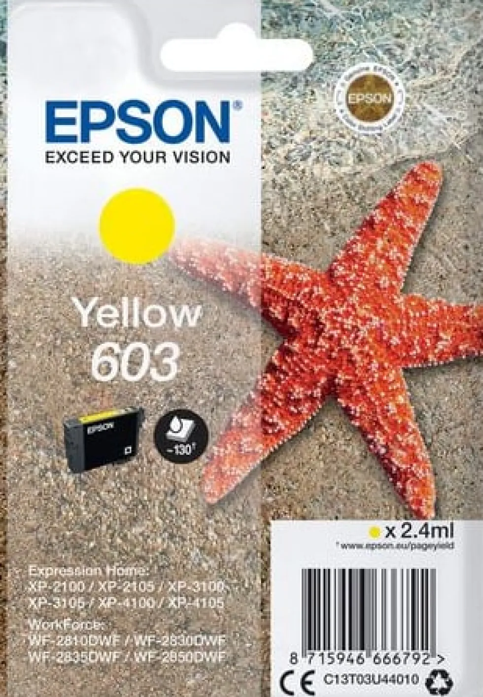 Bläckpatron EPSON T03U 603 gul