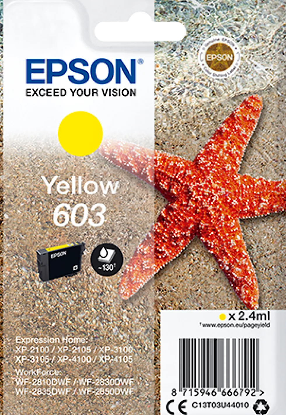 Bläckpatron EPSON T03U 603 gul