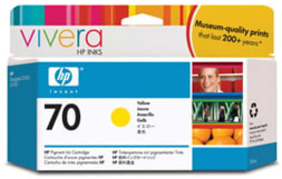 Bläckpatron HP C9454A 70 gul