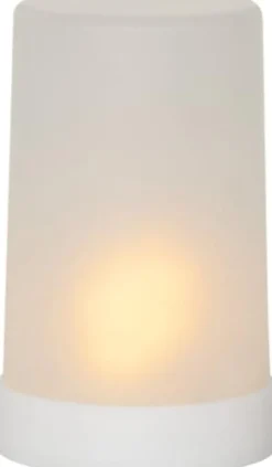 Blockljus STAR T LED Flame 14,5cm vit