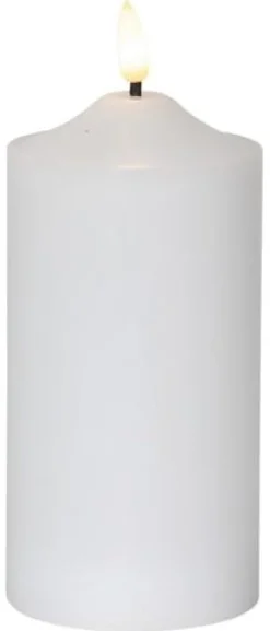 Blockljus STAR T LED Flamme 17cm vit