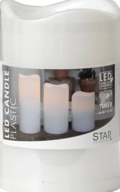 Blockljus STAR T LED Paul 11,5cm vit