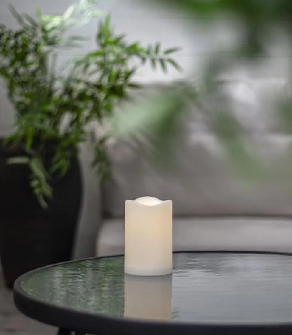Blockljus STAR T LED Paul 11,5cm vit