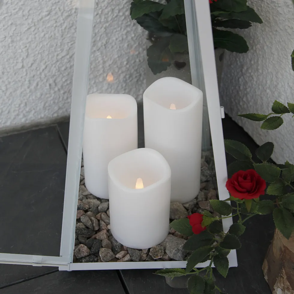 Blockljus STAR T LED Paul 11,5cm vit