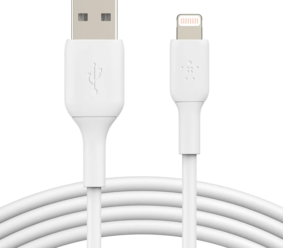 BOOST CHARGE Lightning to USB-A Cable, 1M, White