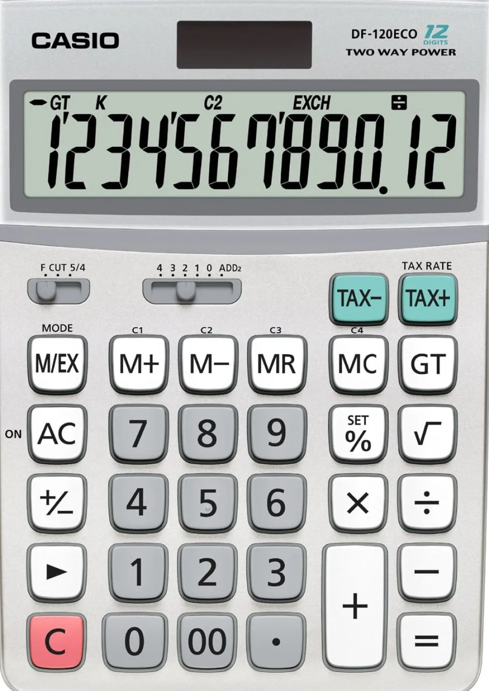 Bordsräknare CASIO DF-120ECO grå