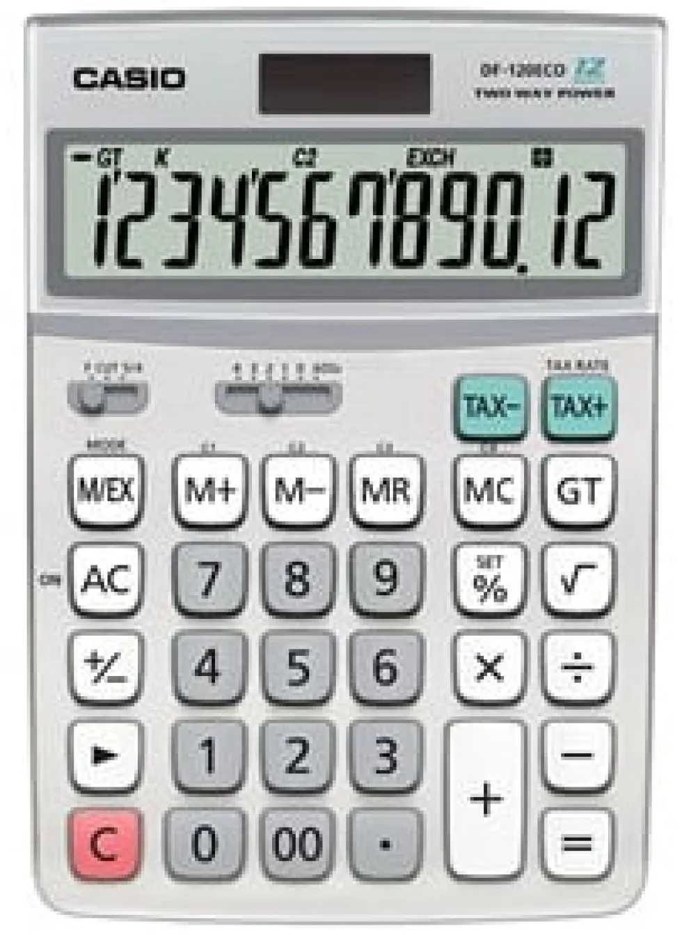 Bordsräknare CASIO DF-120ECO grå