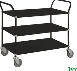 Bordsvagn 3 hyllplan svart