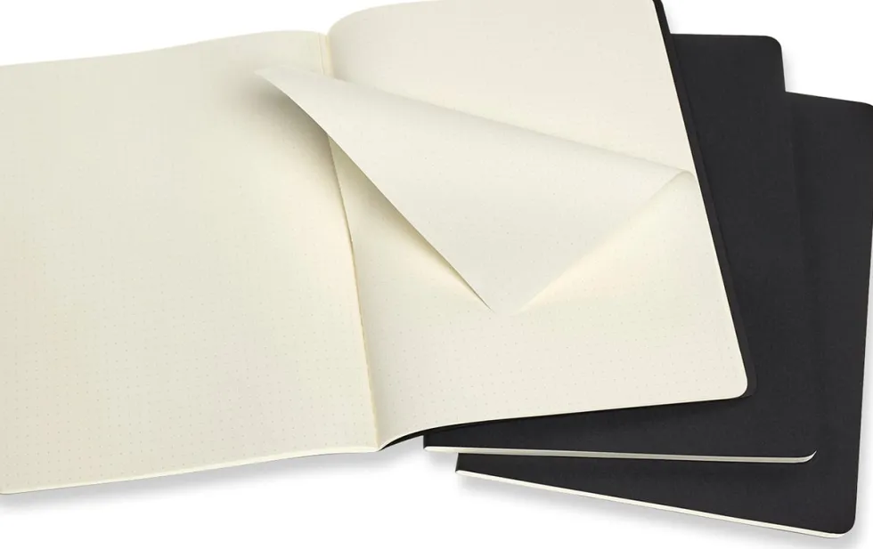 Cahier Journal Dotted XL Svart 3-Pack