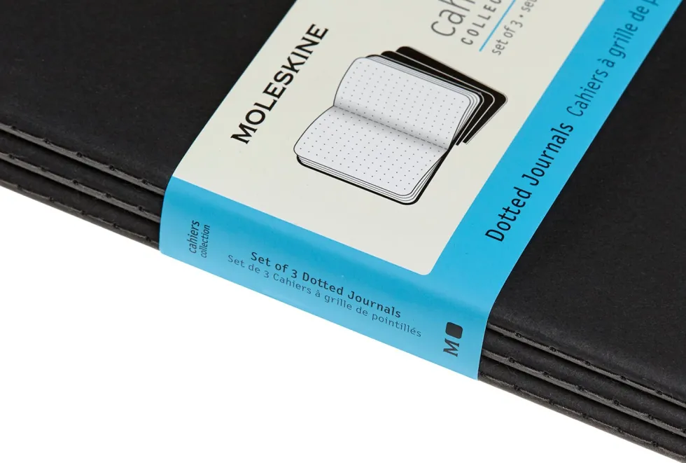 Cahier Journal Dotted XL Svart 3-Pack