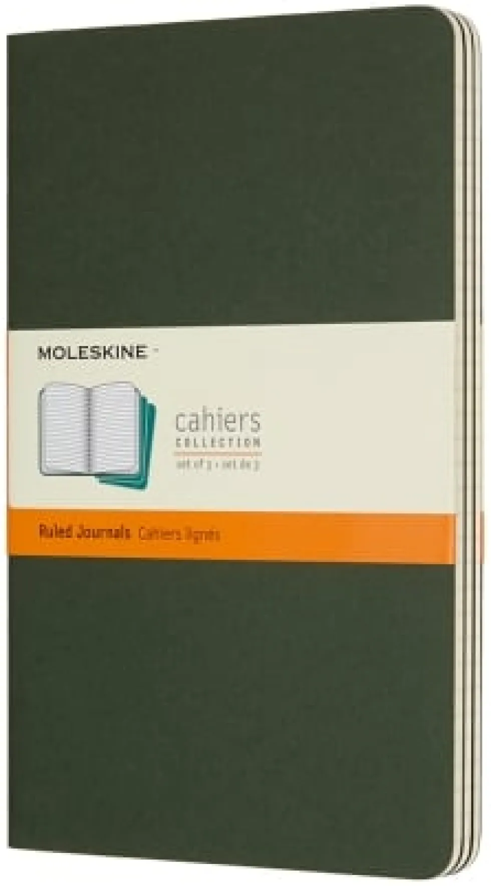 Cahier Journal Linjerad Large Grön 3-Pack