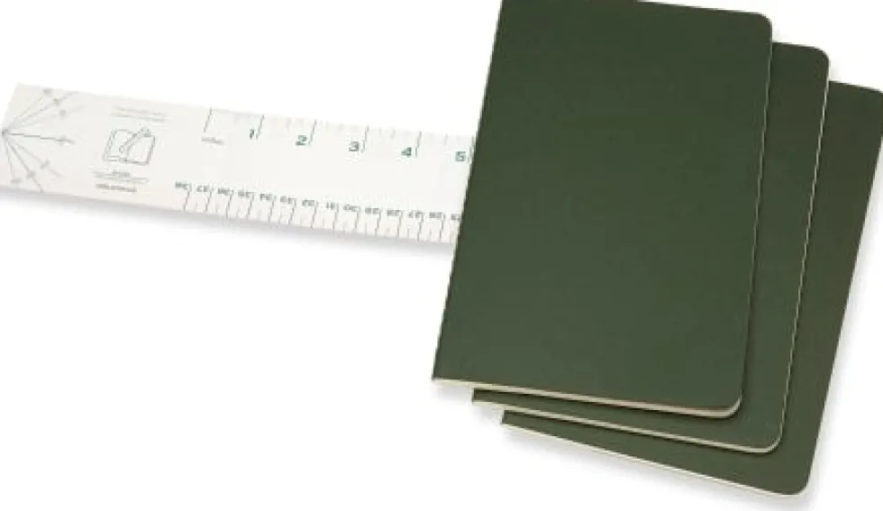 Cahier Journal Linjerad Large Grön 3-Pack