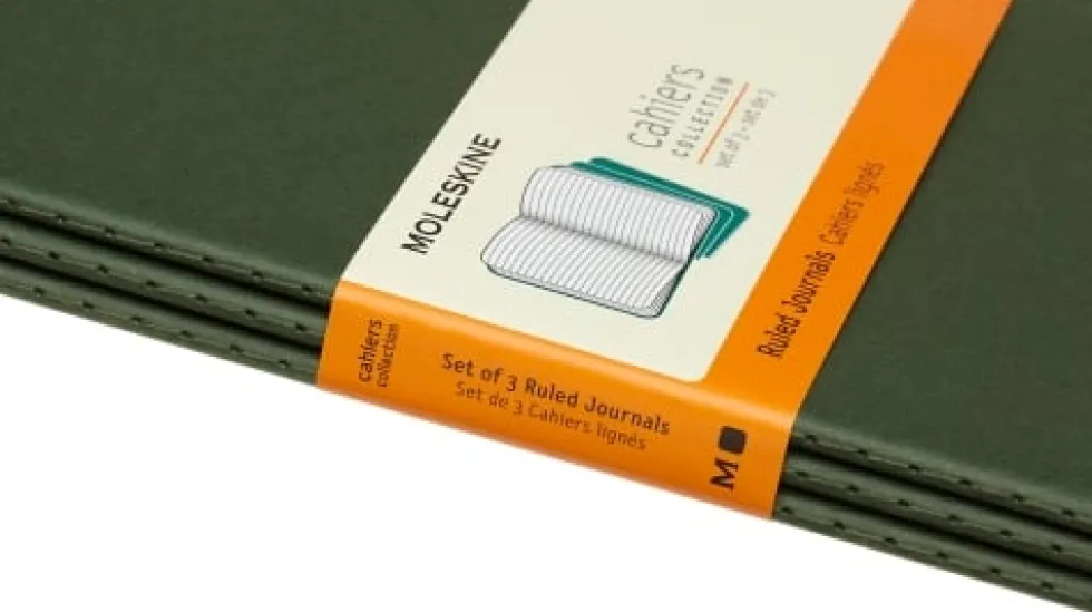 Cahier Journal Linjerad Large Grön 3-Pack