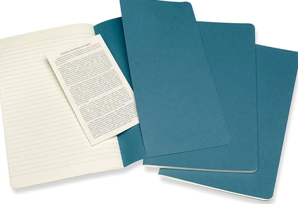 Cahier Journal Linjerad Large Brisk Blue 3-Pack