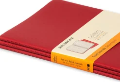 Cahier Journal Linjerad Large Röd 3-Pack