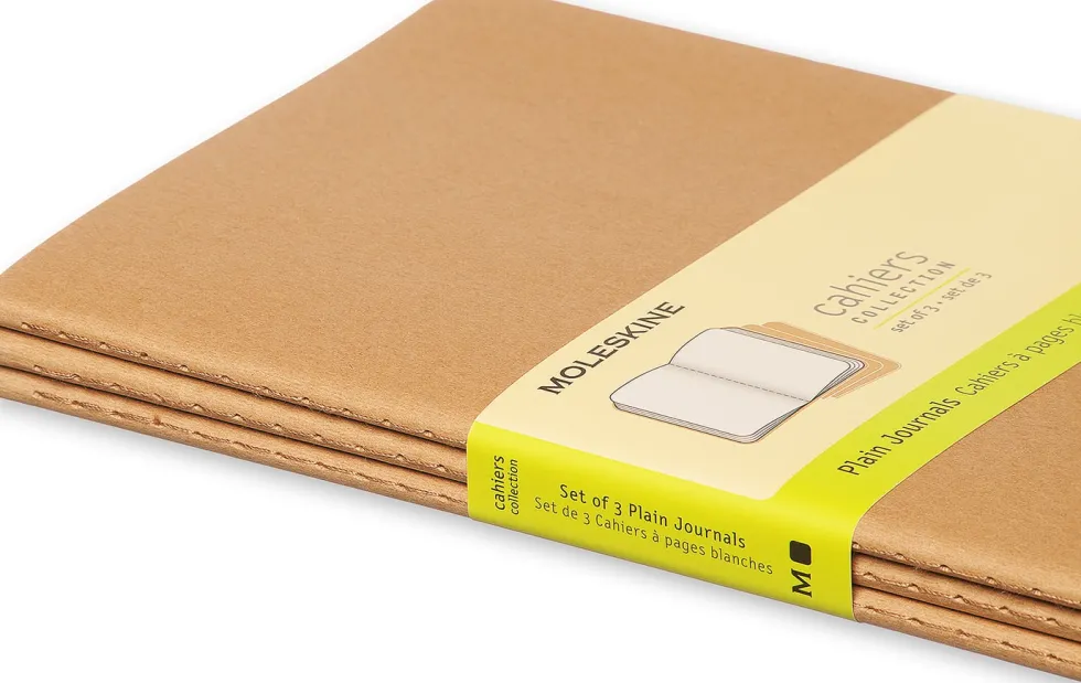 Cahier Journal Olinjerad Large Kraft 3-Pack