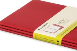 Cahier Journal Olinjerad Large Röd 3-Pack