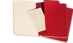 Cahier Journal Olinjerad Large Röd 3-Pack