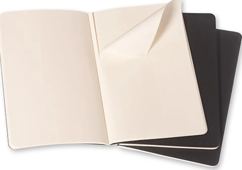 Cahier Journal Olinjerad Pocket Svart 3-Pack