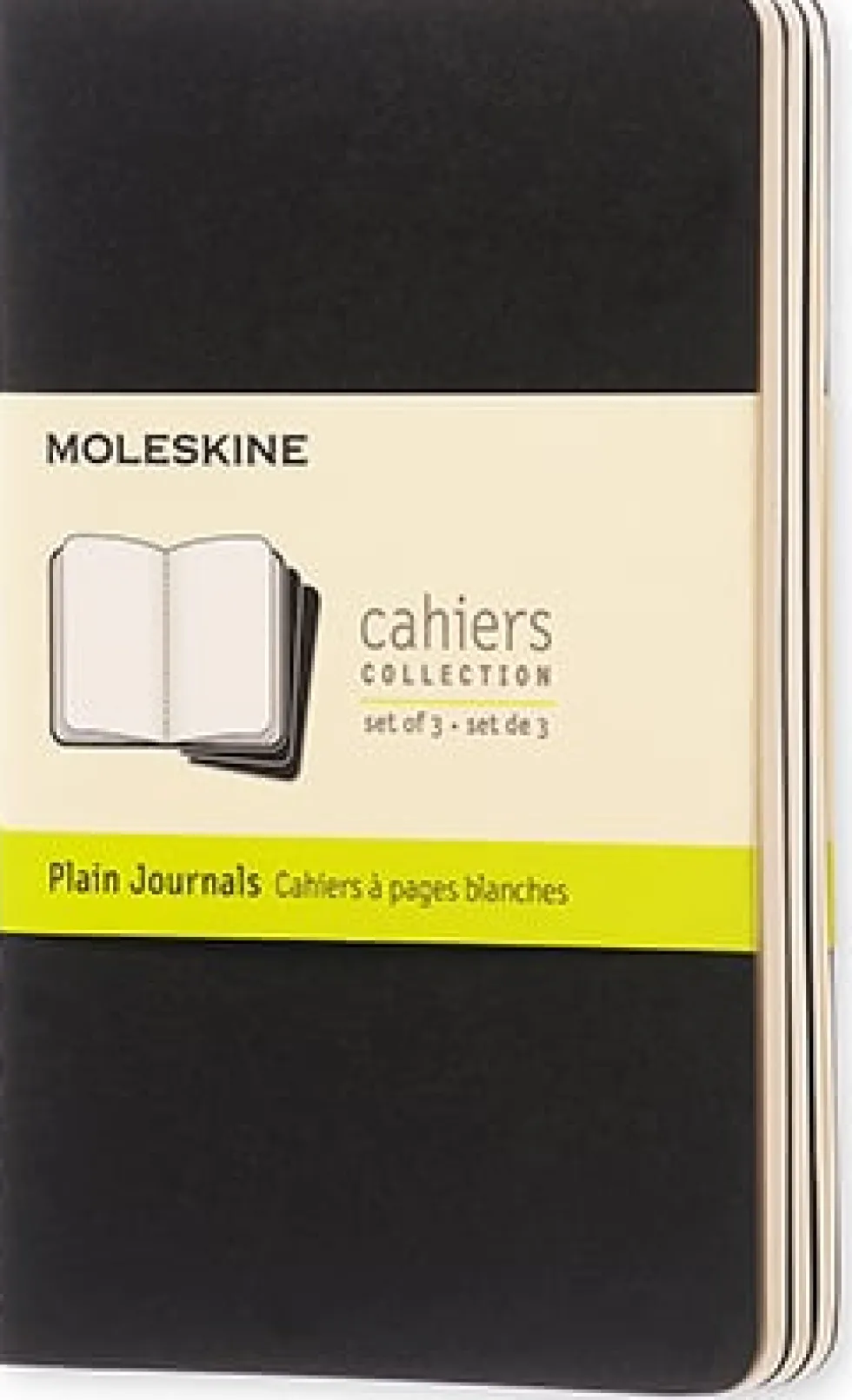 Cahier Journal Olinjerad Pocket Svart 3-Pack