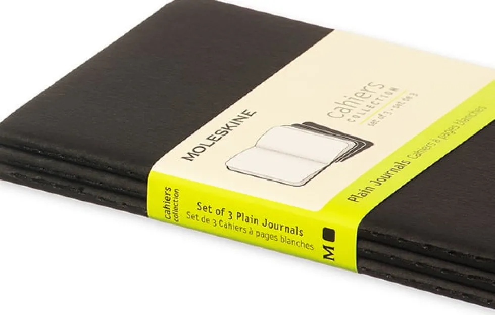 Cahier Journal Olinjerad Pocket Svart 3-Pack