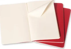 Cahier Journal Olinjerad Pocket Röd 3-Pack