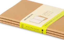 Cahier Journal Olinjerad Pocket Kraft 3-Pack